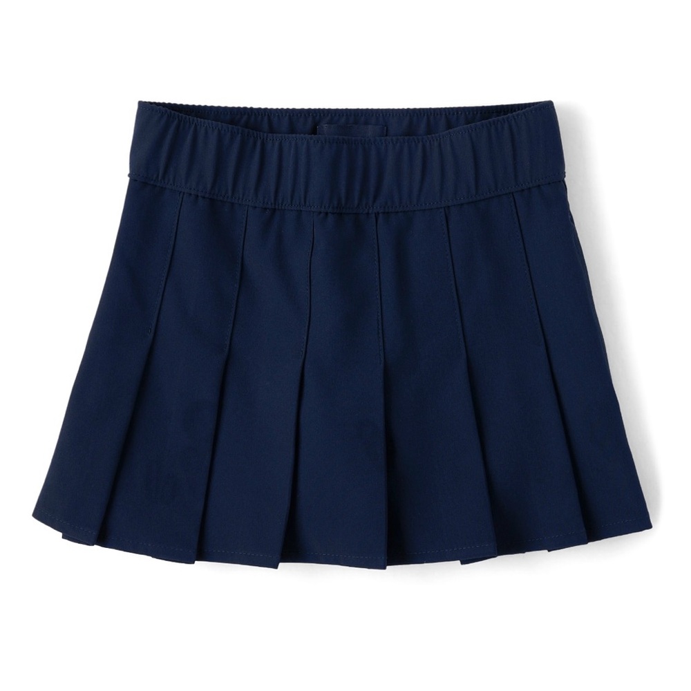 The Children’s Place girls uniform quick dry pleated navy blue skort